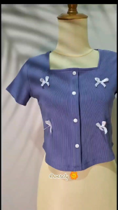 Kaos Belia Crop Top Pendek Knit Premium Import Atasan Wanita Remaja Knitwear Korean Style Terbaru