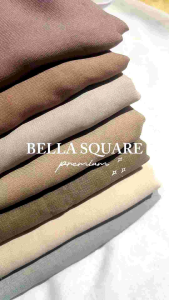 TERMURAH!!! BELLA SQUARE Polycatoon hijab fashion wanita hijab segiempat polos