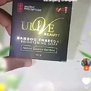 1 pack isi 7 pcs Sabun Bamboo Charcoal Brightening Soap ULIVE BEAUTY BPOM
