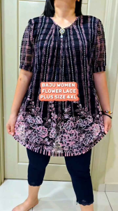 WOMEN CASUAL 4XL FLOWER BLOUSE SHIRT LACE