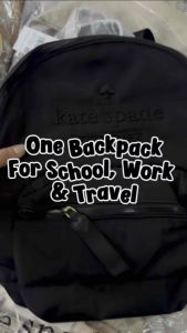 Kate Spade Ella Backpack | Daily Carry Nylon Backpack for Work School and Travel