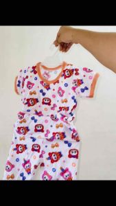 Cotton T-shirt/Pajama Printed Terno For Girls 0-6 Years Old
