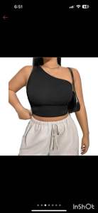 Plus Size One Sleeve Crop Top - AMY