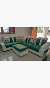 Sofa L Lotus + Bantal + Meja Dengan Bahan Kombinasi Free Ongkir Bandung