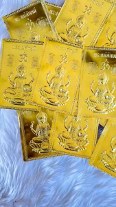 แผ่นทองพระแม่ลักษมี ราคาส่งงานทองเหลืองคมชัด