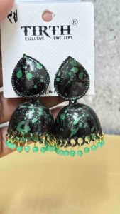 NJ Marble Pattern Design of Jhumka Earrings