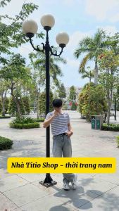 Áo thun polo TITIO thun cá sấu sọc ngang vải dày đẹp thoáng mát sang trọng APL014