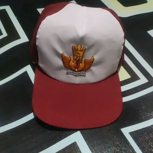 topi sekolah SD merah putih bordir tutwri belakang pake karet