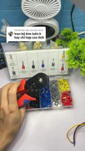 Kìm bấm cos vuông HSC8 6-4A tự điều chỉnh kèm 1200 đầu cos đủ loại cos ống tròn cos pin