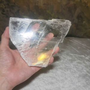Gegegems premium 381 grams raw Selenite excellent transparency handheld decor display [Natural Crystal]