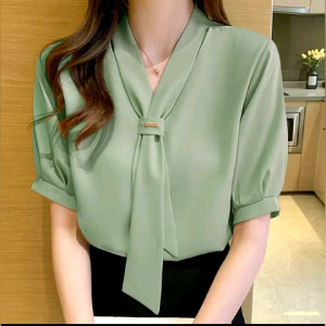 Blouse Alma Atasan wanita terbaru/Atasan wanita materilal syakila premium/Blouse remaja variasi tali leher cantik lengan pendek terbaru & termurah