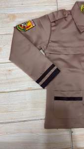 Baju Siaga Panjang / Baju Plat Coklat SD Tangan Panjang Full Kancing