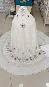 Mukena Sulaman Bordir Melati Kecil Keliling Jumbo Telekung Bukittinggi