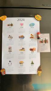 ปฏิทินติดผนังปี2024 | โปสเตอร์ Calendar ขนาด 12x18 นิ้ว ฟรี⚡️การ์ดโปสเตอร์ปฏิทินเล็ก 12 เดือน