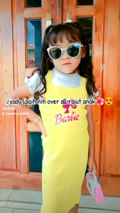 Over All Rajut Anak Motif Barbie Terbaru 1 Sampai 7 Tahun
