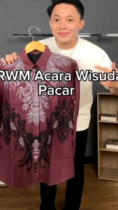 Kemeja Batik Pria Warna Burgundy Lengan Panjang Formal SlimFit Casual Baju Batik Kantor Cowok Terbaru
