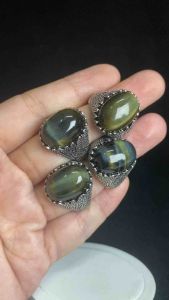 (Real Unit) Adjustable Blue Tiger Eye Ring 天然金虎眼石戒指 Cincin adjustable Batu ‘Tiger Eye’ Emas (S/n：3280705-8)