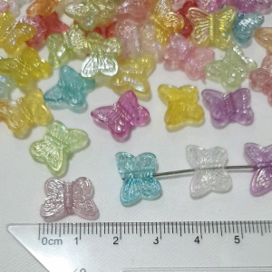โปร50% ลูกปัดผีเสื้อ (50 กรัม) ลูกปัด ขนาด 14×12 มิล คละสี ลูกปัดมีรูตรงกลาง รูกลาง 1 มิล Diy