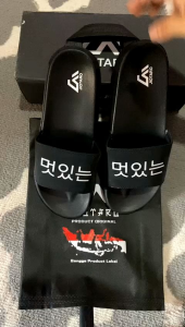 JIOTARO-Sandal Slip on Orignal Pria wanita kekinian Motif KOREA