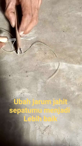 Jarum jahit sol sepatu sandal ujung berlubang bolong