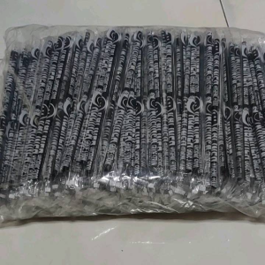 Sedotan Steril Hitam 6 x 20 cm / Sedotan Kopi / Sedotan Teh Solo Runcing isi 500 Pcs