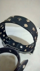 Kalung Anjing Besar Kecil/ Kalung Kulit/ Accesories hewan peliharaan warna Hitam