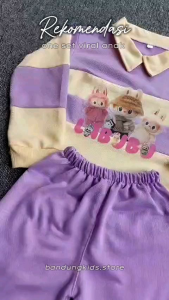 SETELAN ANAK PEREMPUAN LABUBUB SALUR KERAH USIA 2-8TAHUN