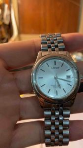 Đồng hồ nam LAVANT MARUMAN QUARTZ size 35mm chưa núm  Lịch 31 ngày  dây thép không gỉ chống nước tốt 10Bar  kim cọc phản quang