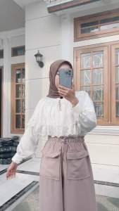 Kulot crinkle kantong depan cargo