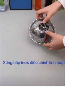 Rổ hấp Inox 304 gấp gọn dùng hấp thực phẩm tiện lợi