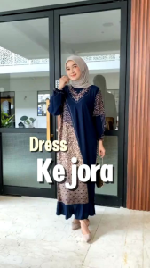 Dress Kejora Rayon Bawah Rempel Busui friendly Ld 130 Cm Bahan Adem Nyaman Jatuh