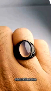 Cincin batu akik pria ring titanium mstka lembu sekilan