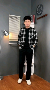 Kemeja Flanel Motif Korean Bestseller Kemeja Kotak Kotak Lengan Panjang Pria