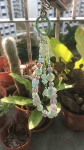 Crystal Floral Green Phone Charm