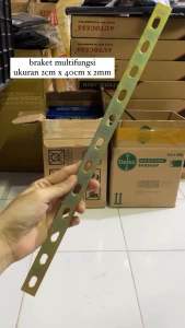 Braket Multifungsi 40cm Plat Besi Central Lock Klakson Lampu Mobil