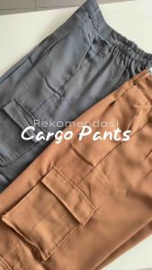 AMOORA Jennie Cargo Pants - Highwaist Loose Cargo - Celana Kargo Wanita - Baggy Pants