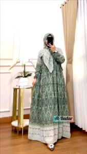 GAMIS ETNIK/ DRESS ETNIK CERUTY/ DRESS MOTIF BATIK SET HIJAB
