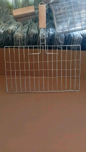 Panggangan Lipat Kawat Pleting Gagang Kayu | BBQ Grill Arang Portable Outdoor Piknik