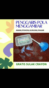 Penggaris Pola Mewarnai A4 1 Set Isi 10 Pola 2 mm Bonus Kuas Crayon