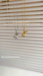 [KHÔNG ĐEN GỈ] Dây chuyền vòng cổ titan không gỉ thiết kế đính hạt ngọc Bunny Ciao