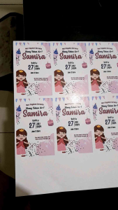 custom undangan ulang tahun anak 50 pcs/ free template/ free plastik