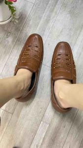 Bảo hành 1 năm .Giày hè da nam thật giày lười thoáng êm chân đế cao su chắc chắn bền đẹp.