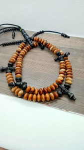 Tasbih tijani kayu Brahma secang kombinasi kelor hitam A106