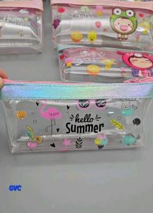 Transparent Pencil Pouch with Assorted Design and Zipper for Easy Access and Organization