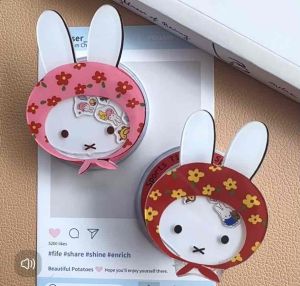 Popsocket Magsafe Magnet Handphone Miffy Pink Bunga (Mainan di dalamnya bisa digerakin) Plus Magnetic Phone Grip