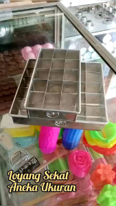 PROMO HARGA CETAKAN LOYANG KUE BROWNIS MOTIF SEKAT BAHAN ALUMUNIUM TEBAL