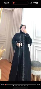 Gamis Khodijah x NellaStyle Ceruty Babydoll Premium - Gamis Swarovski Premium - Pakaian Muslim Wanita All Size by Alika Collection mox swaroski