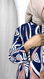 Tunik batik vintage wanita modern kekinian  motif janda bolong elegan atasan batik wanita size M L XL XXL 3L 5L