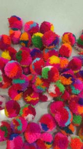ปอมปอม ไหมพรม ตกแต่งกระเป๋า คละสี 100 ชิ้น pompom100pcs