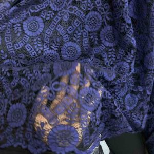 kain brukat / brukat katun warna biru ke unguan (harga per 1/2m)